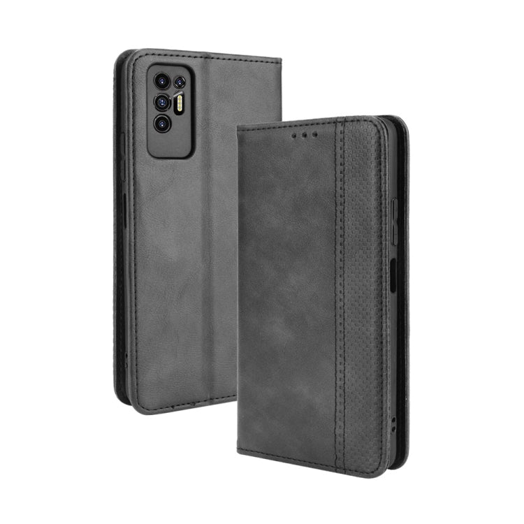 For Tecno Pova 2 Magnetic Buckle Retro Crazy Horse Texture Horizontal Flip Leather Case with Holder & Card Slots & Photo Frame