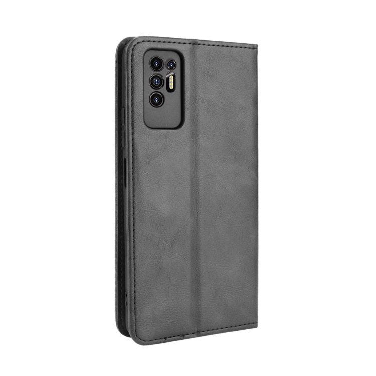 For Tecno Pova 2 Magnetic Buckle Retro Crazy Horse Texture Horizontal Flip Leather Case with Holder & Card Slots & Photo Frame