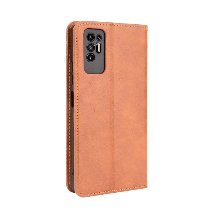 For Tecno Pova 2 Magnetic Buckle Retro Crazy Horse Texture Horizontal Flip Leather Case with Holder & Card Slots & Photo Frame