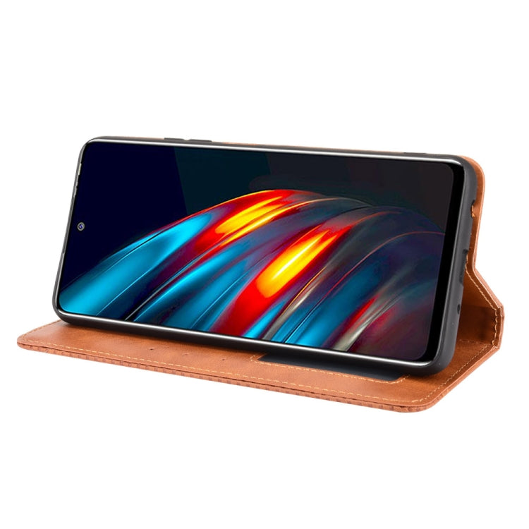 For Tecno Pova 2 Magnetic Buckle Retro Crazy Horse Texture Horizontal Flip Leather Case with Holder & Card Slots & Photo Frame