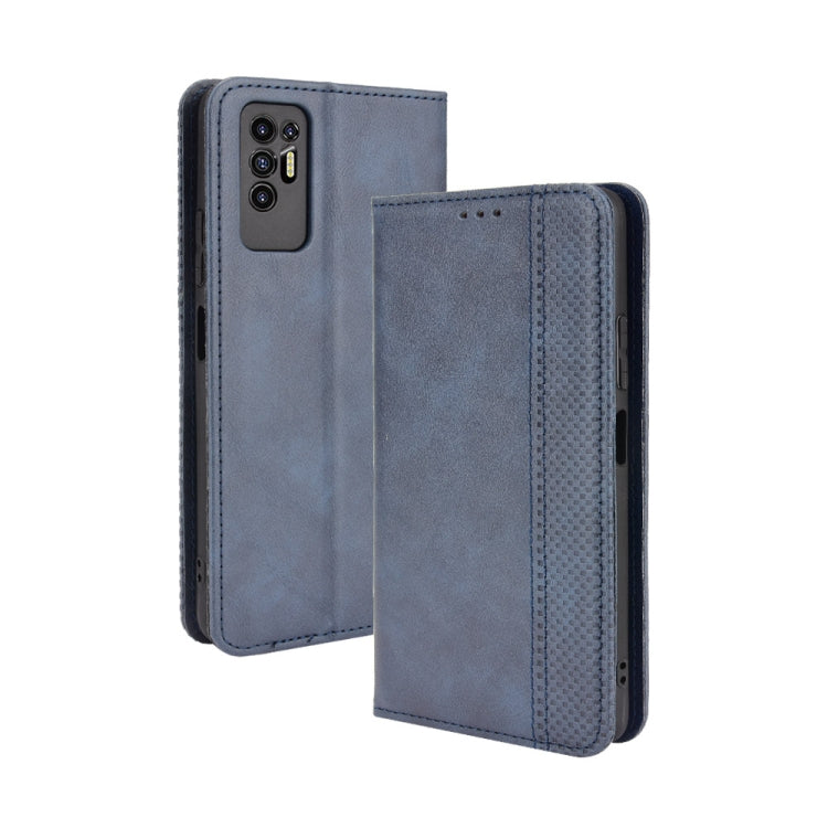 For Tecno Pova 2 Magnetic Buckle Retro Crazy Horse Texture Horizontal Flip Leather Case with Holder & Card Slots & Photo Frame