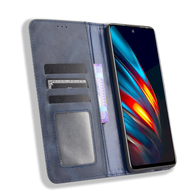 For Tecno Pova 2 Magnetic Buckle Retro Crazy Horse Texture Horizontal Flip Leather Case with Holder & Card Slots & Photo Frame