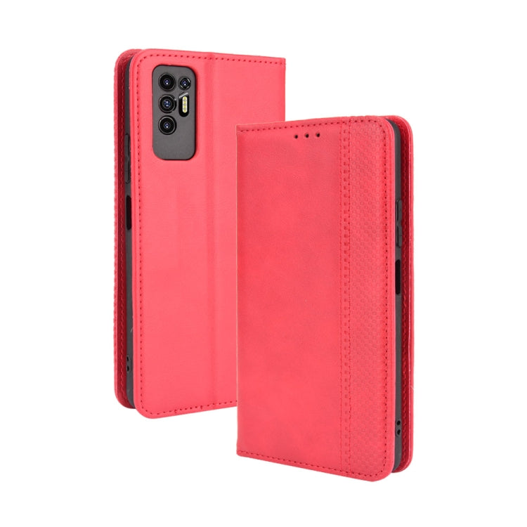 For Tecno Pova 2 Magnetic Buckle Retro Crazy Horse Texture Horizontal Flip Leather Case with Holder & Card Slots & Photo Frame