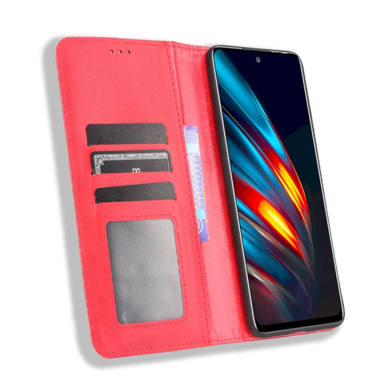 For Tecno Pova 2 Magnetic Buckle Retro Crazy Horse Texture Horizontal Flip Leather Case with Holder & Card Slots & Photo Frame