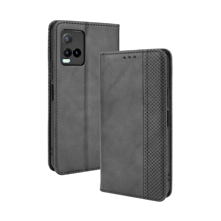 For vivo Y33s / Y21 / Y21s Magnetic Buckle Retro Crazy Horse Texture Horizontal Flip Leather Case with Holder & Card Slots & Photo Frame