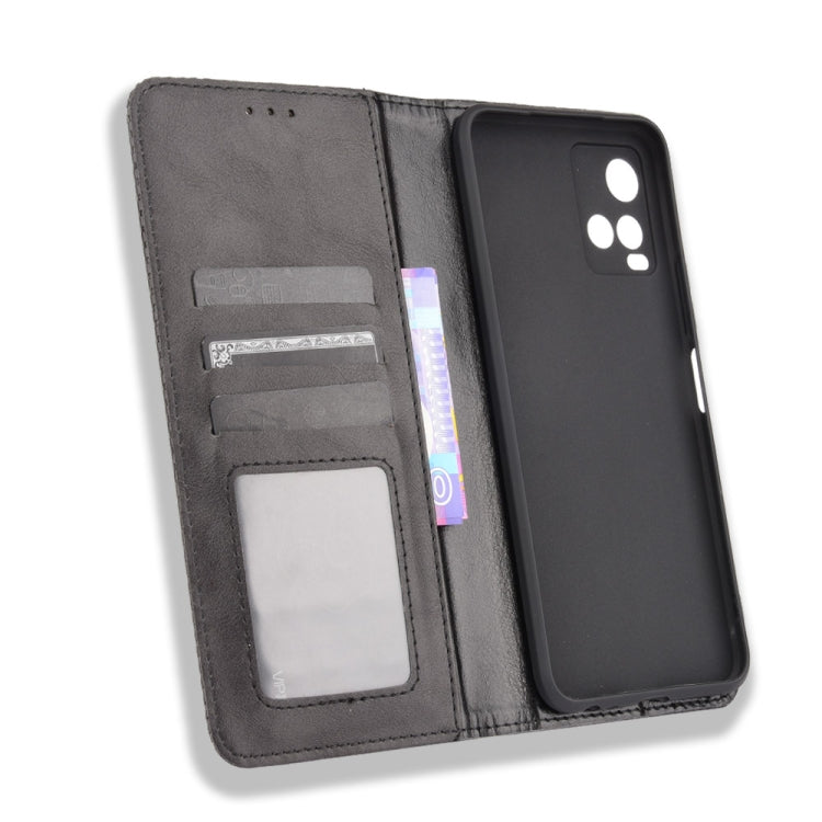 For vivo Y33s / Y21 / Y21s Magnetic Buckle Retro Crazy Horse Texture Horizontal Flip Leather Case with Holder & Card Slots & Photo Frame