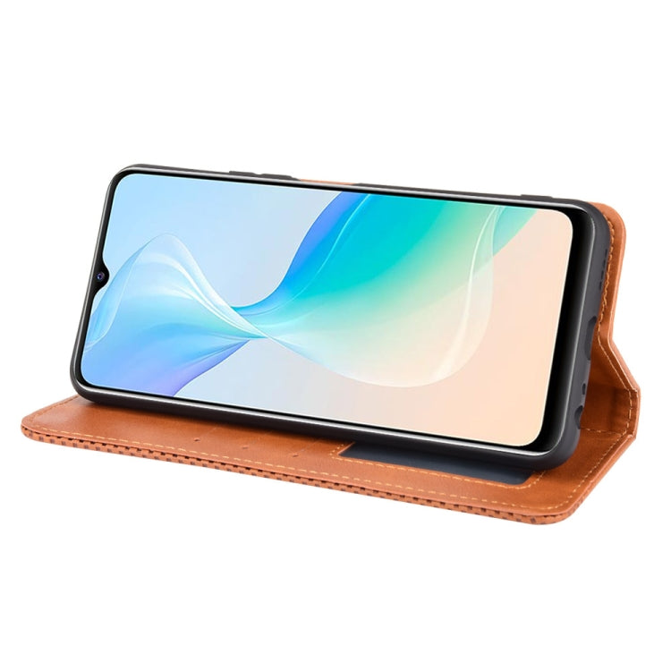 For vivo Y33s / Y21 / Y21s Magnetic Buckle Retro Crazy Horse Texture Horizontal Flip Leather Case with Holder & Card Slots & Photo Frame