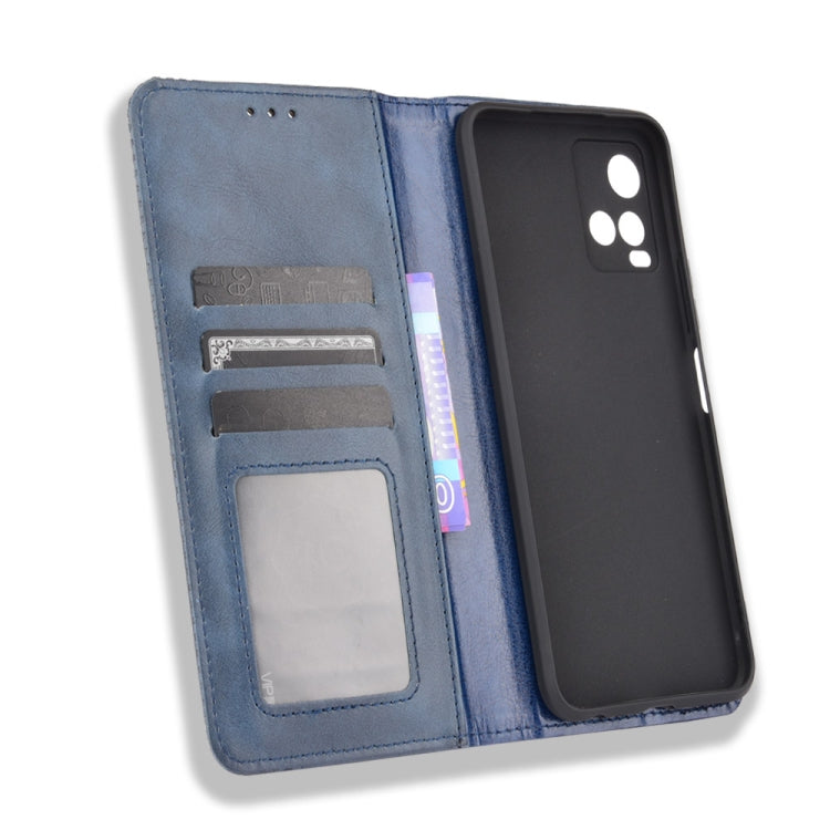 For vivo Y33s / Y21 / Y21s Magnetic Buckle Retro Crazy Horse Texture Horizontal Flip Leather Case with Holder & Card Slots & Photo Frame