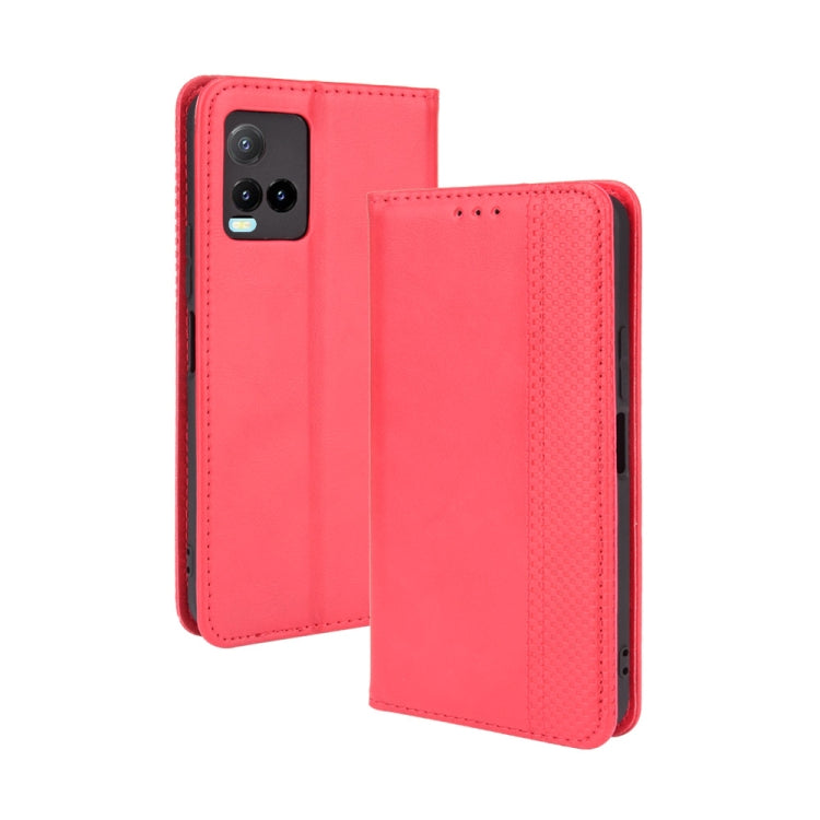 For vivo Y33s / Y21 / Y21s Magnetic Buckle Retro Crazy Horse Texture Horizontal Flip Leather Case with Holder & Card Slots & Photo Frame