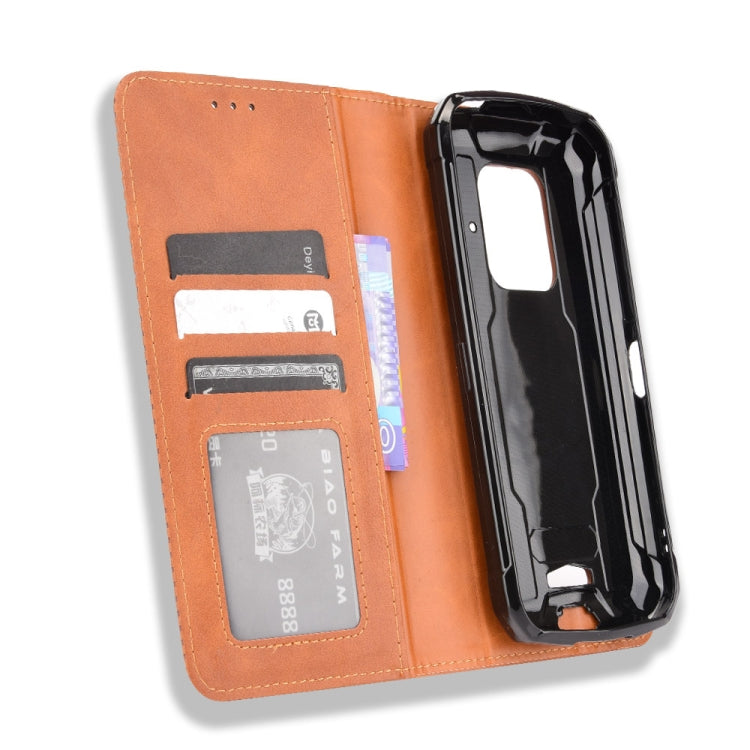 For Doogee S59 / S59 Pro Magnetic Buckle Retro Crazy Horse Texture Horizontal Flip Leather Case with Holder & Card Slots & Photo Frame
