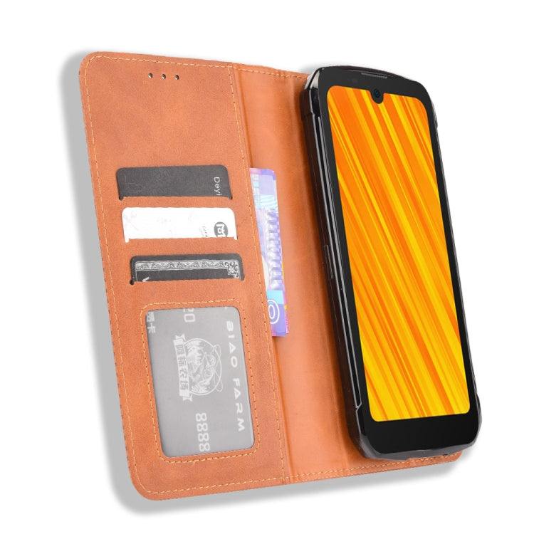 For Doogee S59 / S59 Pro Magnetic Buckle Retro Crazy Horse Texture Horizontal Flip Leather Case with Holder & Card Slots & Photo Frame