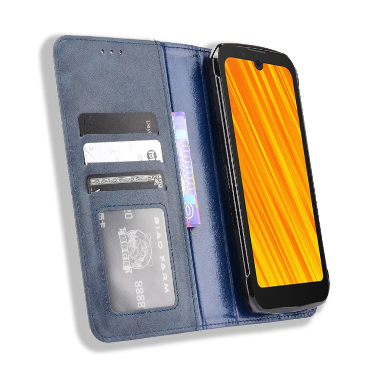 For Doogee S59 / S59 Pro Magnetic Buckle Retro Crazy Horse Texture Horizontal Flip Leather Case with Holder & Card Slots & Photo Frame