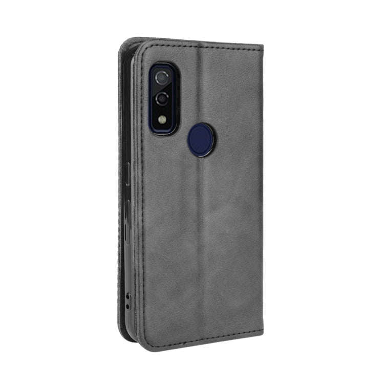 For Fujitsu Arrows WE Magnetic Buckle Retro Crazy Horse Texture Horizontal Flip Leather Case with Holder & Card Slots & Photo Frame