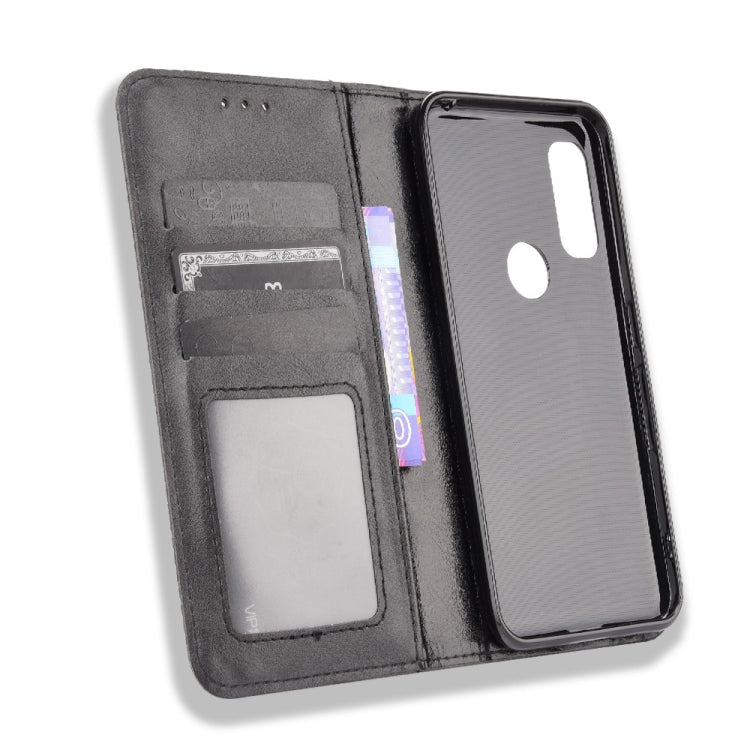 For Fujitsu Arrows WE Magnetic Buckle Retro Crazy Horse Texture Horizontal Flip Leather Case with Holder & Card Slots & Photo Frame