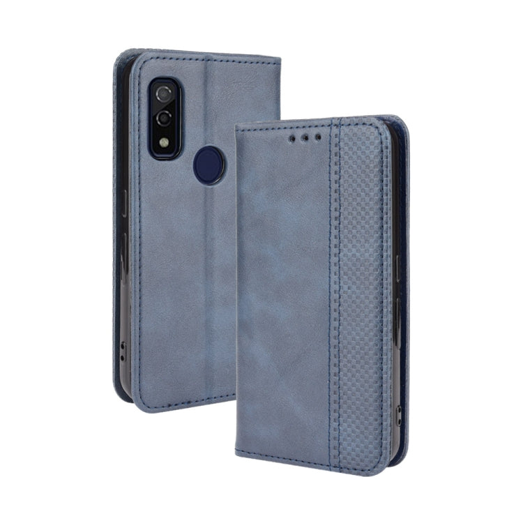For Fujitsu Arrows WE Magnetic Buckle Retro Crazy Horse Texture Horizontal Flip Leather Case with Holder & Card Slots & Photo Frame