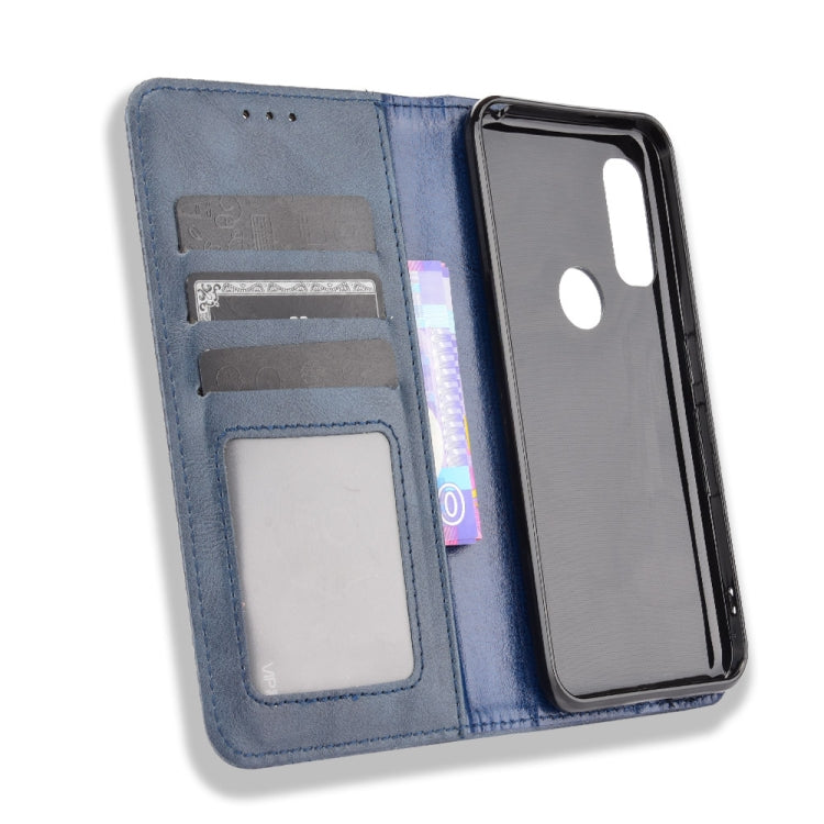 For Fujitsu Arrows WE Magnetic Buckle Retro Crazy Horse Texture Horizontal Flip Leather Case with Holder & Card Slots & Photo Frame