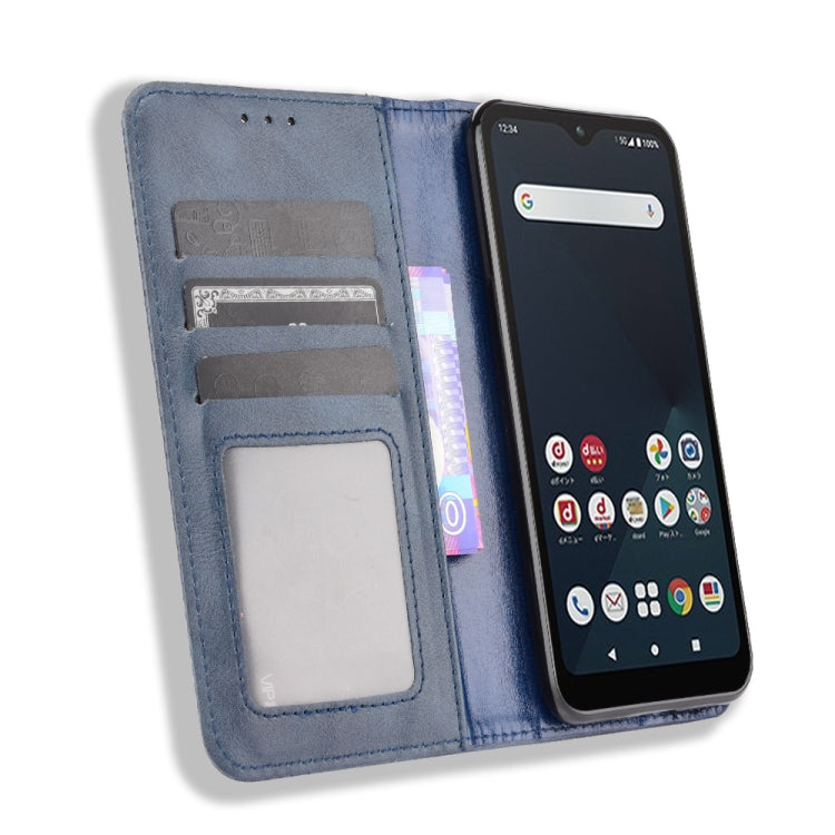 For Fujitsu Arrows WE Magnetic Buckle Retro Crazy Horse Texture Horizontal Flip Leather Case with Holder & Card Slots & Photo Frame