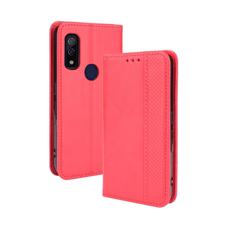 For Fujitsu Arrows WE Magnetic Buckle Retro Crazy Horse Texture Horizontal Flip Leather Case with Holder & Card Slots & Photo Frame