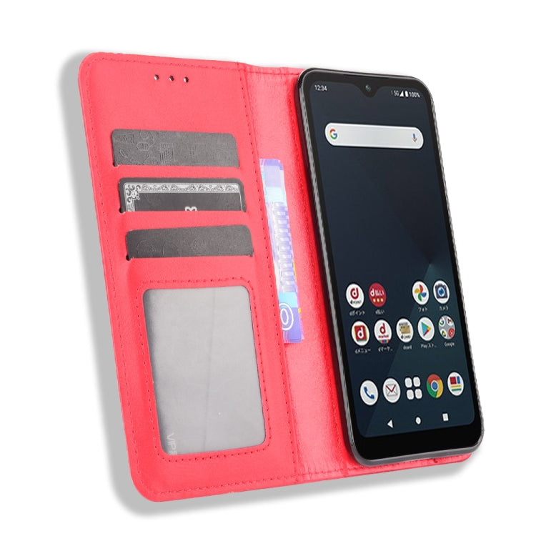 For Fujitsu Arrows WE Magnetic Buckle Retro Crazy Horse Texture Horizontal Flip Leather Case with Holder & Card Slots & Photo Frame
