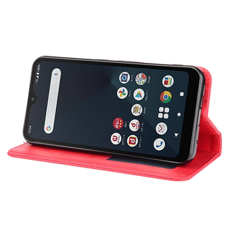 For Fujitsu Arrows WE Magnetic Buckle Retro Crazy Horse Texture Horizontal Flip Leather Case with Holder & Card Slots & Photo Frame