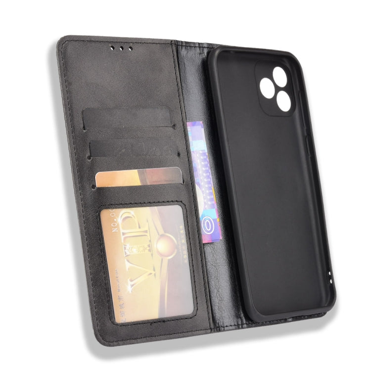 For Blackview Oscal C20 Magnetic Buckle Retro Crazy Horse Texture Horizontal Flip Leather Case with Holder & Card Slots & Photo Frame