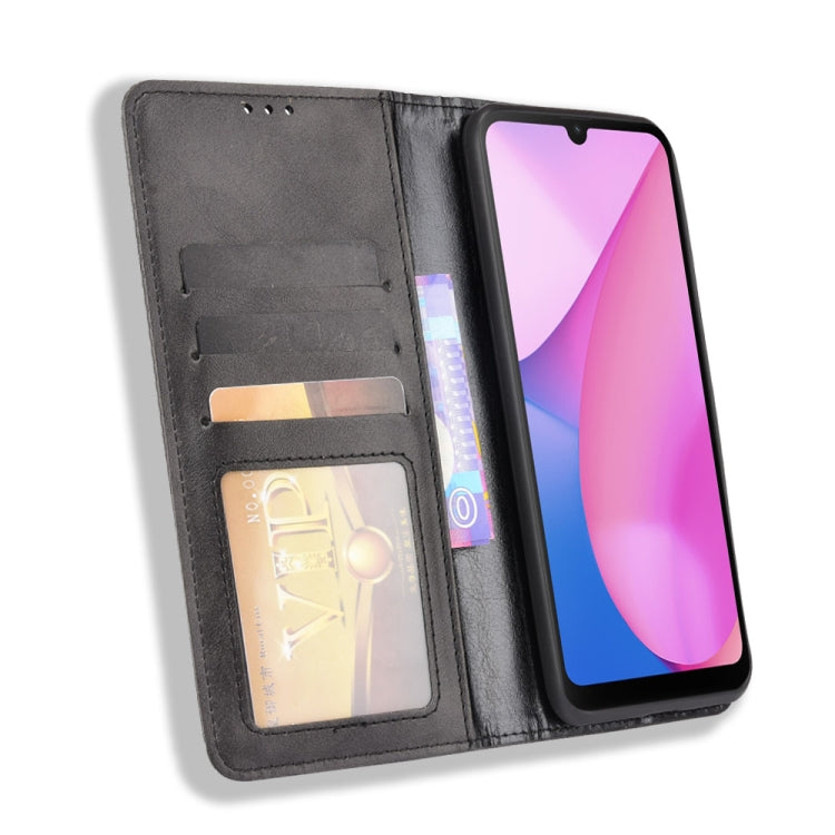 For Blackview Oscal C20 Magnetic Buckle Retro Crazy Horse Texture Horizontal Flip Leather Case with Holder & Card Slots & Photo Frame