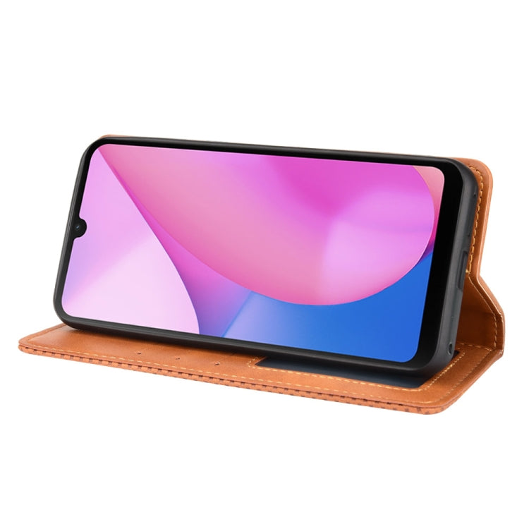 For Blackview Oscal C20 Magnetic Buckle Retro Crazy Horse Texture Horizontal Flip Leather Case with Holder & Card Slots & Photo Frame