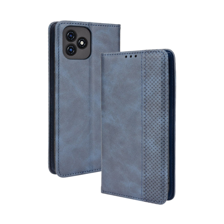 For Blackview Oscal C20 Magnetic Buckle Retro Crazy Horse Texture Horizontal Flip Leather Case with Holder & Card Slots & Photo Frame
