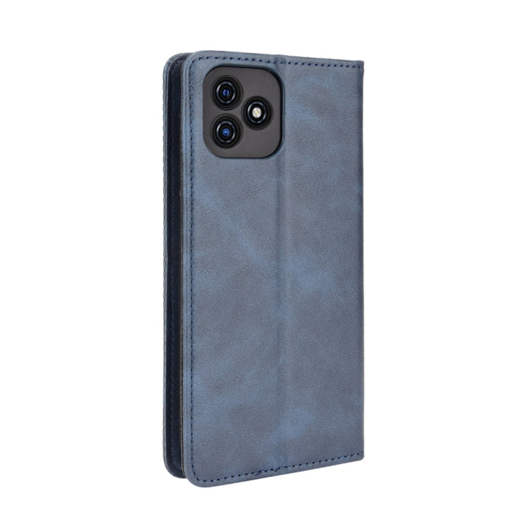 For Blackview Oscal C20 Magnetic Buckle Retro Crazy Horse Texture Horizontal Flip Leather Case with Holder & Card Slots & Photo Frame
