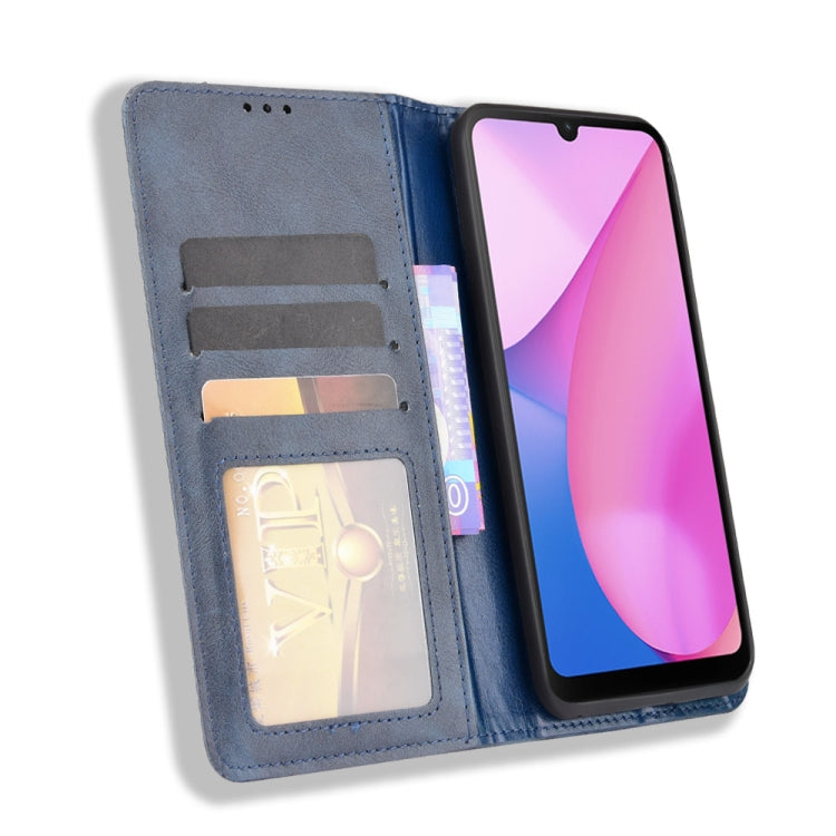 For Blackview Oscal C20 Magnetic Buckle Retro Crazy Horse Texture Horizontal Flip Leather Case with Holder & Card Slots & Photo Frame