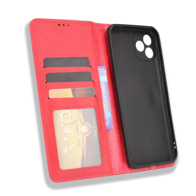 For Blackview Oscal C20 Magnetic Buckle Retro Crazy Horse Texture Horizontal Flip Leather Case with Holder & Card Slots & Photo Frame