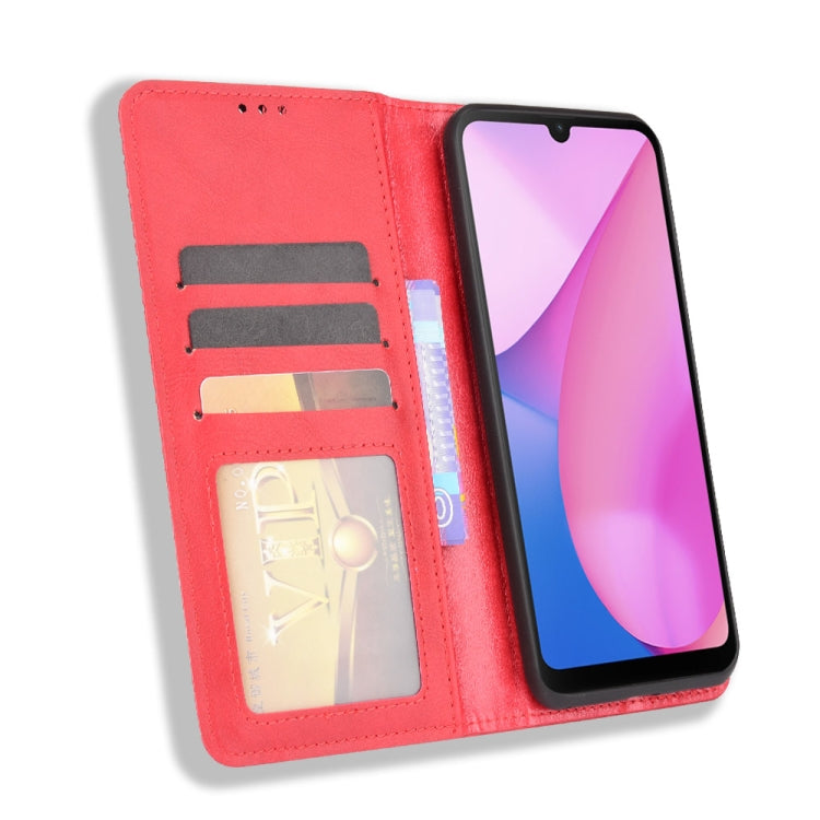For Blackview Oscal C20 Magnetic Buckle Retro Crazy Horse Texture Horizontal Flip Leather Case with Holder & Card Slots & Photo Frame