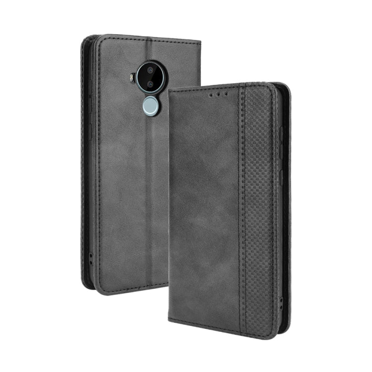 For Nokia C30 Magnetic Buckle Retro Crazy Horse Texture Horizontal Flip Leather Case with Holder & Card Slots & Photo Frame