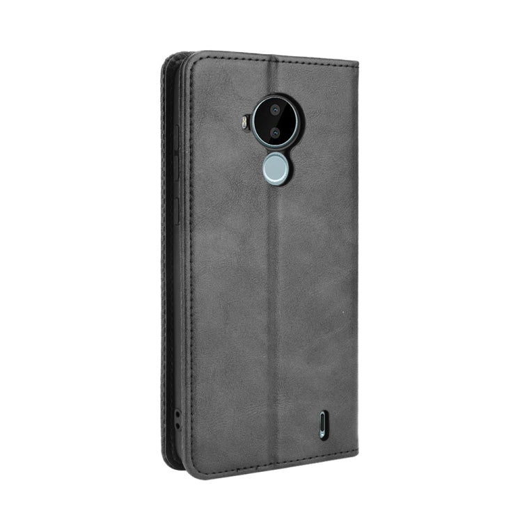For Nokia C30 Magnetic Buckle Retro Crazy Horse Texture Horizontal Flip Leather Case with Holder & Card Slots & Photo Frame