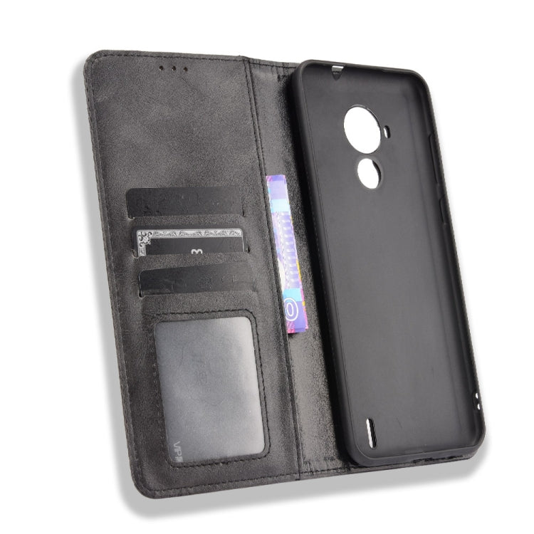 For Nokia C30 Magnetic Buckle Retro Crazy Horse Texture Horizontal Flip Leather Case with Holder & Card Slots & Photo Frame