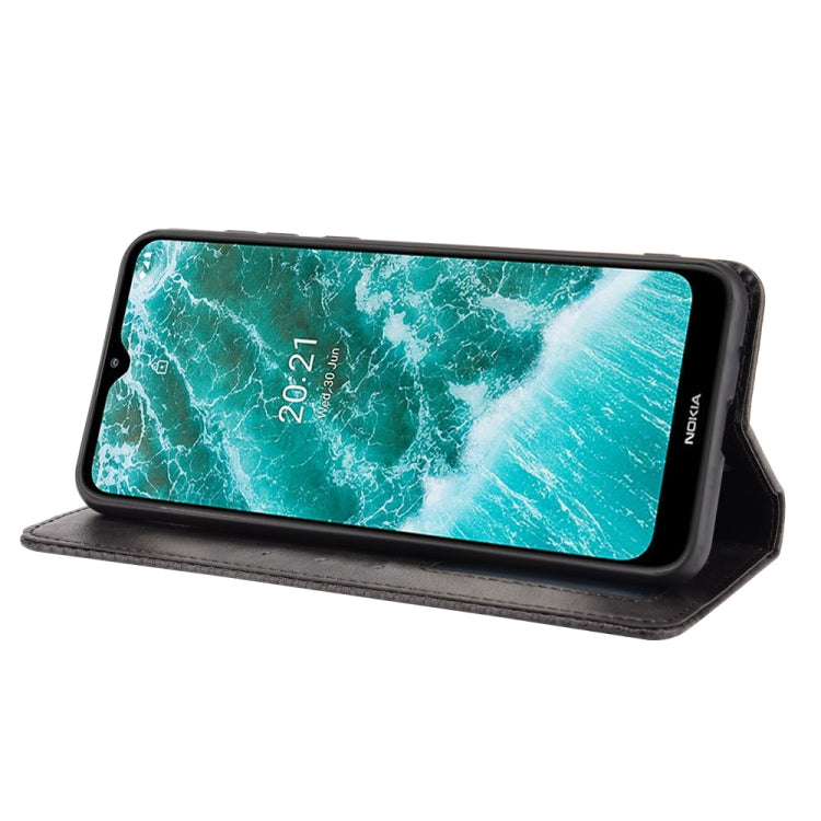 For Nokia C30 Magnetic Buckle Retro Crazy Horse Texture Horizontal Flip Leather Case with Holder & Card Slots & Photo Frame