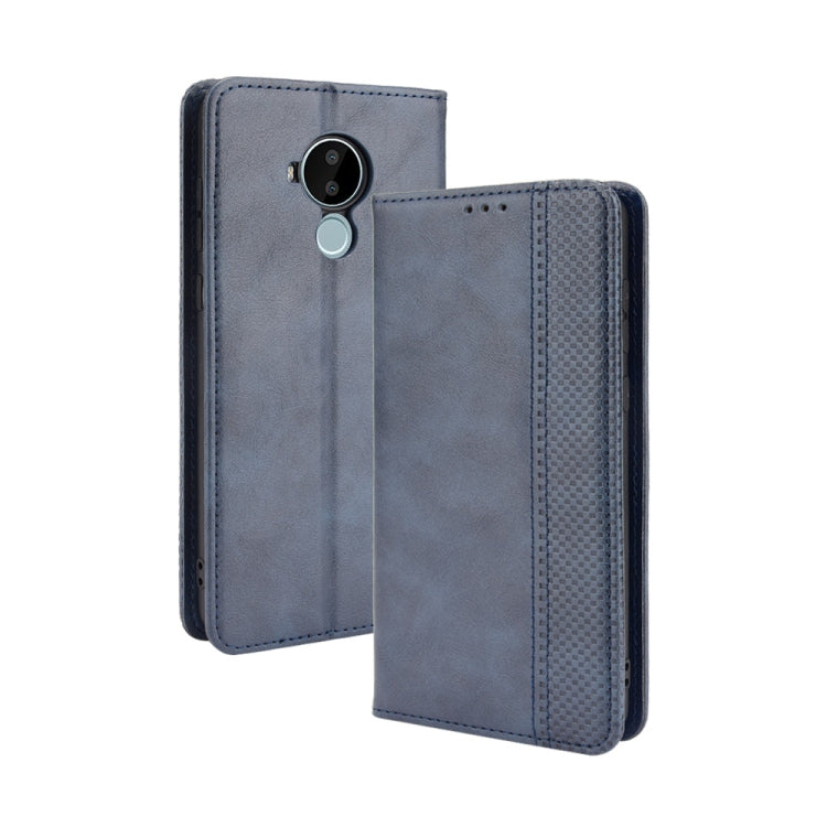 For Nokia C30 Magnetic Buckle Retro Crazy Horse Texture Horizontal Flip Leather Case with Holder & Card Slots & Photo Frame