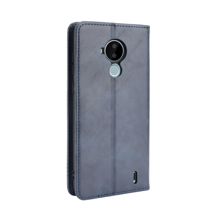 For Nokia C30 Magnetic Buckle Retro Crazy Horse Texture Horizontal Flip Leather Case with Holder & Card Slots & Photo Frame