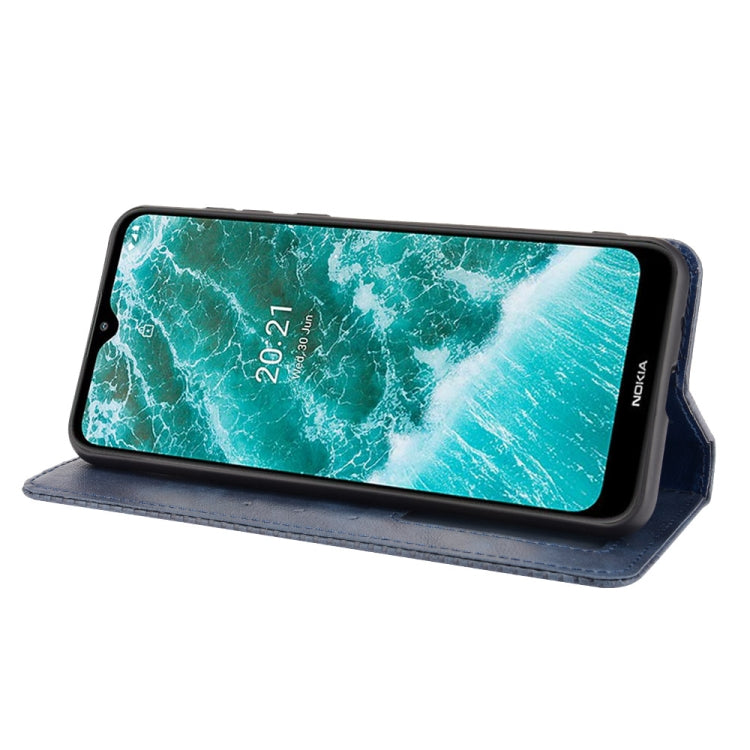 For Nokia C30 Magnetic Buckle Retro Crazy Horse Texture Horizontal Flip Leather Case with Holder & Card Slots & Photo Frame