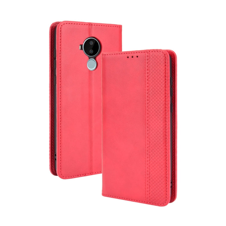 For Nokia C30 Magnetic Buckle Retro Crazy Horse Texture Horizontal Flip Leather Case with Holder & Card Slots & Photo Frame
