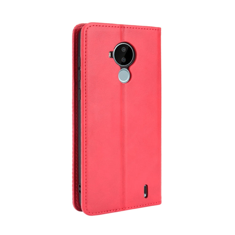 For Nokia C30 Magnetic Buckle Retro Crazy Horse Texture Horizontal Flip Leather Case with Holder & Card Slots & Photo Frame