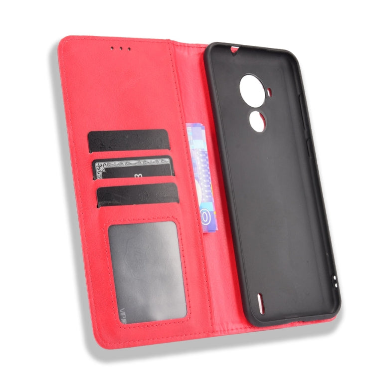 For Nokia C30 Magnetic Buckle Retro Crazy Horse Texture Horizontal Flip Leather Case with Holder & Card Slots & Photo Frame