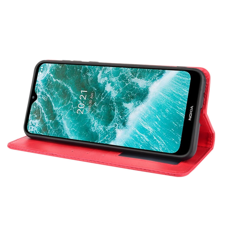For Nokia C30 Magnetic Buckle Retro Crazy Horse Texture Horizontal Flip Leather Case with Holder & Card Slots & Photo Frame