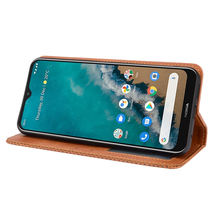 For Nokia C50 5G Magnetic Buckle Retro Crazy Horse Texture Horizontal Flip Leather Case with Holder & Card Slots & Photo Frame