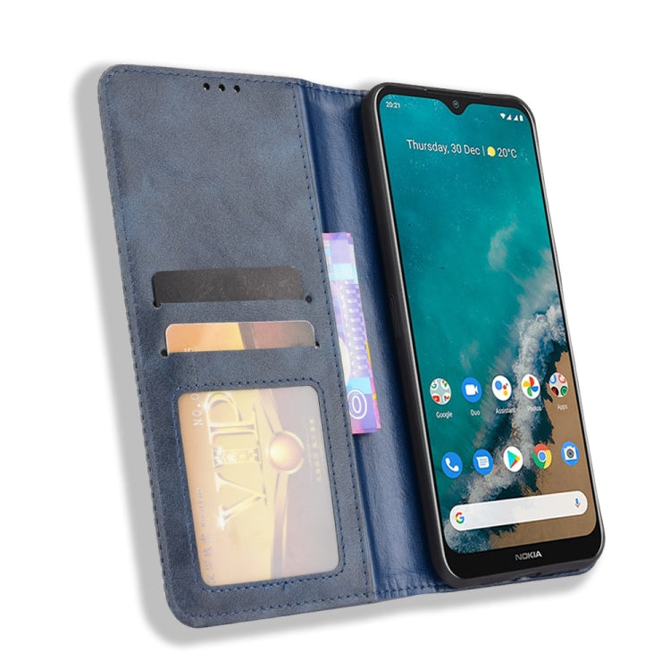 For Nokia C50 5G Magnetic Buckle Retro Crazy Horse Texture Horizontal Flip Leather Case with Holder & Card Slots & Photo Frame