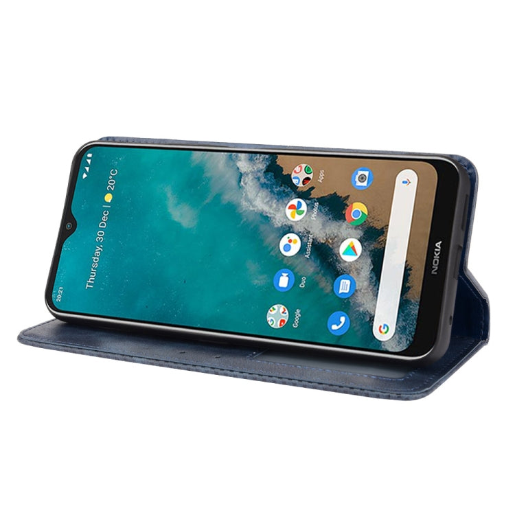 For Nokia C50 5G Magnetic Buckle Retro Crazy Horse Texture Horizontal Flip Leather Case with Holder & Card Slots & Photo Frame