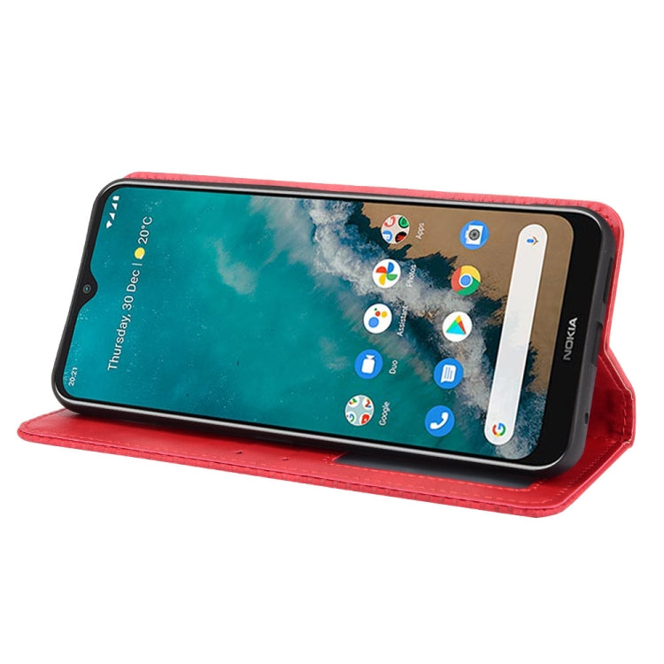 For Nokia C50 5G Magnetic Buckle Retro Crazy Horse Texture Horizontal Flip Leather Case with Holder & Card Slots & Photo Frame