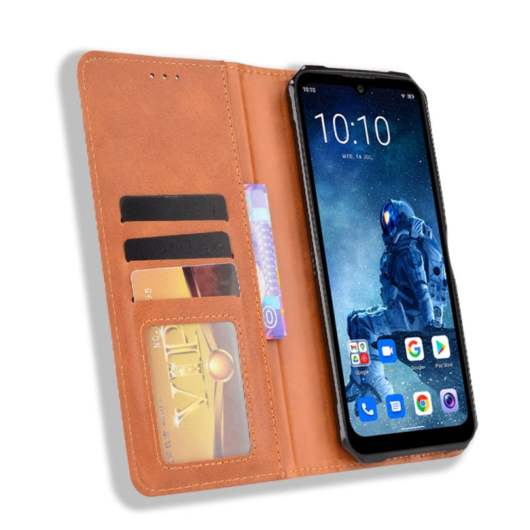 For Oukitel WP13 5G Magnetic Buckle Retro Crazy Horse Texture Horizontal Flip Leather Case with Holder & Card Slots & Photo Frame