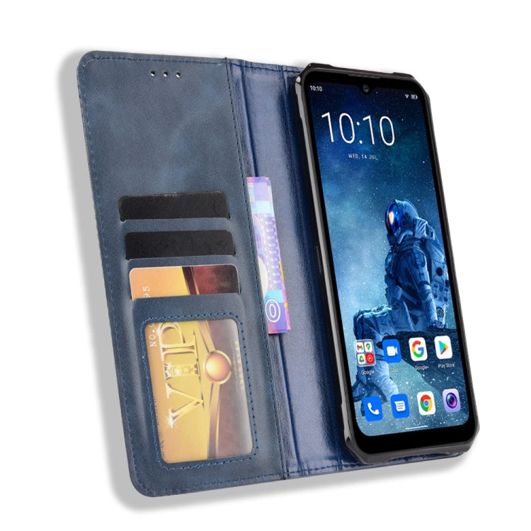 For Oukitel WP13 5G Magnetic Buckle Retro Crazy Horse Texture Horizontal Flip Leather Case with Holder & Card Slots & Photo Frame