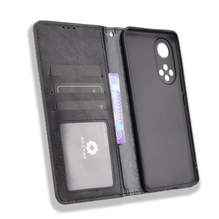 For Honor 50 Magnetic Buckle Retro Crazy Horse Texture Horizontal Flip Leather Case with Holder & Card Slots & Photo Frame